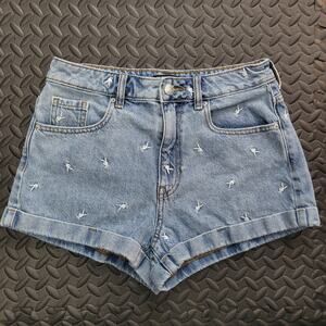 Playboy x PacSun Denim Shorts Size 26 Embroidered High Rise Cuffed Y2K Festival